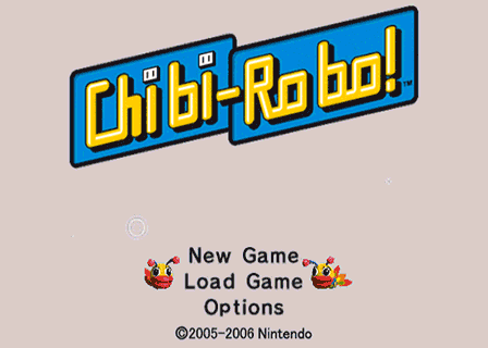 A gif of the title screen to Chibi robo gamecube