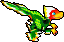 M-raptor from fossil fighters. its a raptor with green, red, and white feathers.